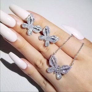 Butterfly🦋2piece925 sterling earrings & necklace